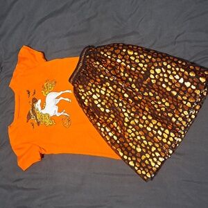 Halloween unicorn shirt and skirt set